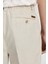 Saf Keten Krem Rengi Pileli Pantolon 5