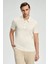 Merserize Pamuk Krem Rengi Polo Yaka T-Shirt 1