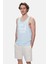 Pebble Açık Mavi Sıfır Kol Oversize Baskılı Oversize Erkek Tshirt 1