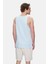 Pebble Açık Mavi Sıfır Kol Oversize Baskılı Oversize Erkek Tshirt 4