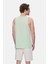 Pebble Duman Yeşili Sıfır Kol Baskılı Oversize Erkek Tshirt 4
