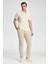 Merserize Pamuk Krem Rengi Polo Yaka T-Shirt 2