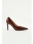 Kadın Deri Stiletto Bordo Kroko 2