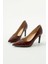 Kadın Deri Stiletto Bordo Kroko 4