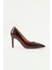 Kadın Deri Stiletto Bordo Yakma 2