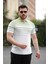 Hemşire Yaka Çizgili Poliamid Triko Tshirt 1