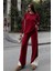 Kol ve Paçada Şerit Tasarım Oversize Beden Kazak Pantalon Ikili Triko Takım 034 2