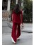 Kol ve Paçada Şerit Tasarım Oversize Beden Kazak Pantalon Ikili Triko Takım 034 3