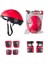 Kask Dizlik Dirseklik Eldiven Koruyucu Çocuk Set Kırmızı 1