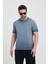 Erkek Lacivert Bisiklet Yaka Yıkamalı Basic T-Shirt - 165 3