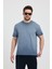 Erkek Lacivert Bisiklet Yaka Yıkamalı Basic T-Shirt - 165 1