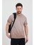 Erkek Kahverengi Bisiklet Yaka Yıkamalı Basic T-Shirt - 165 1