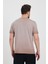 Erkek Kahverengi Bisiklet Yaka Yıkamalı Basic T-Shirt - 165 5