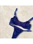 Balenli Kapsız Saks Mavi Düz Tül Sütyen Takım (Sütyen-Tanga) 3