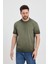 Erkek Haki Bisiklet Yaka Yıkamalı Basic T-Shirt - 165 1