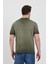 Erkek Haki Bisiklet Yaka Yıkamalı Basic T-Shirt - 165 5