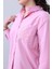 Cep Kısmı Nakışlı Pembe Gömlek 2