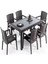 Rattan Efektli Camlı Masa Takımı 6 Kişilik Kahverengi Y572 3
