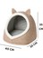 Kedi Evi Köpek Evi Evcil Hayvan Yatağı 40X35X34 cm Katlanabilir Keçe Yuva Krem 5