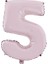 5 Rakam Mat Pembe Folyo Balon 26 Inç 66 cm 1
