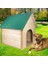 Pet Suya Soğuğa Dayanıklı Lüks Büyük Boy Ahşap Köpek Kulubesi Sokak Köpek Evi Yeşil Çatılı 100X100X78 cm 1