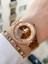 Rosegold Renk Kesme Camlı Kadın Kol Saati ve Bileklik 1