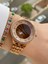 Rosegold Renk Kesme Camlı Kadın Kol Saati ve Bileklik 2