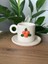 Mshandmade El Yapımı Seramik Türk Kahvesi Fincanı, Rose Coffee Cup 2