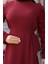 Kolları Gül Detaylı Elbise 81886-02 Bordo 4