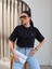 Kadın Metalik Yazı Baskılı Basic T-Shirt 3