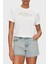 Cn Ss Logolu Pamuklu Düğme Detaylı Boxy Fit Sıfır Yaka Cropped T Shirt W5GI15K8FQ4 Bayan T Shirt W5GI15 K8FQ4 G011 1