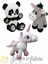 Küçük Peluş Panda-Eşek-Unicorn Pony At 15 cm Üçlü Peluş Oyuncak 1