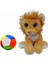 Peluş Yeleli Camgöz Aslan 28 cm ve Peluş Top 12 cm - 2 Ürün 1 Arada Oyuncak 1