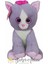 Sevimli Oturan Pembe Tokalı Camgöz Peluş Kedi 30 cm 1