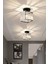 Modern Luxury Plafonyer Tavan Avize Hol Antre Siyah Kare Kristal Taşlı Avize 2