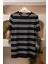 Bisiklet Yaka Çizgili Rayon Kumaş Slimfit T-Shirt 1