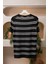 Bisiklet Yaka Çizgili Rayon Kumaş Slimfit T-Shirt 3