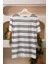 Bisiklet Yaka Çizgili Rayon Kumaş Slimfit T-Shirt 1