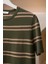Bisiklet Yaka Çizgili Rayon Kumaş Slimfit T-Shirt 2