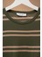 Bisiklet Yaka Çizgili Rayon Kumaş Slimfit T-Shirt 3