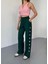 Osy Modal Yumuşak Dokulu Kumaş Nakış Işlemeli Rahat Bol Paça Eşofman Pantalon - Haki 4