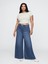 Kadın Mavi Mid Rise Ultrasoft Baggy Jean Pantolon 5