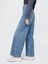 Kadın Mavi High Stride Wide-Leg Ankle Jean Pantolon 4