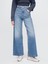Kadın Mavi High Stride Wide-Leg Ankle Jean Pantolon 5