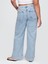 Kadın Mavi High Rise Stride Wide-Leg Ankle Jean Pantolon 3
