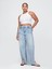 Kadın Mavi High Rise Stride Wide-Leg Ankle Jean Pantolon 4