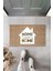 Dijital Baskı Kahverengi Home Sweet Home Yazılı Beyaz Ev Dekoratif Kapı Paspası K-2006 1