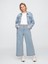 Kadın Mavi Wide Leg Jean Pantolon 4