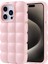 Apple iPhone 15 Pro Kılıf Parlak Esnek Silikon Dom Dom Kapak-Pembe 1