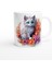 Pastel Çiçekli Tatlı Kedi Kupa Bardak 3